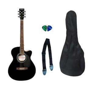 Belear Vega Series 41C Inch Black Acoustic Guitar Combo Package with Bag, Pick, and Strap
